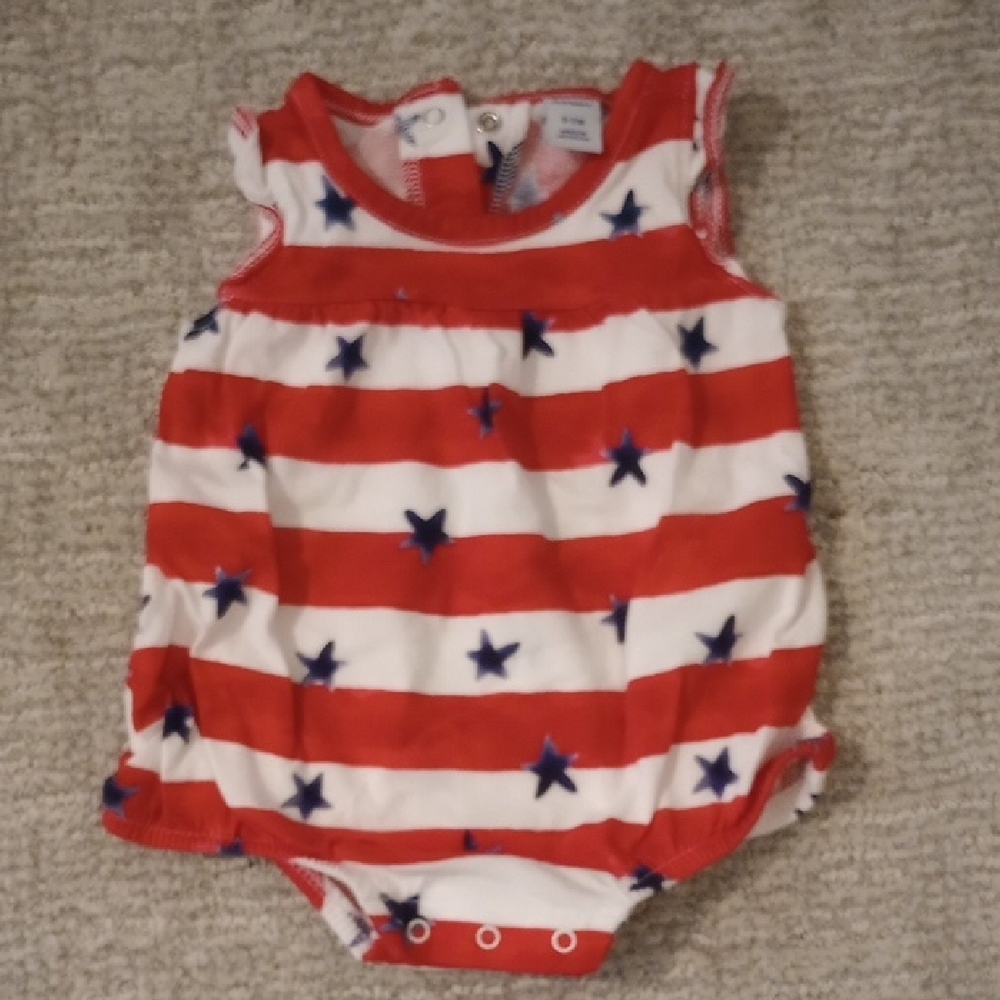 Red and White Striped Baby Romper